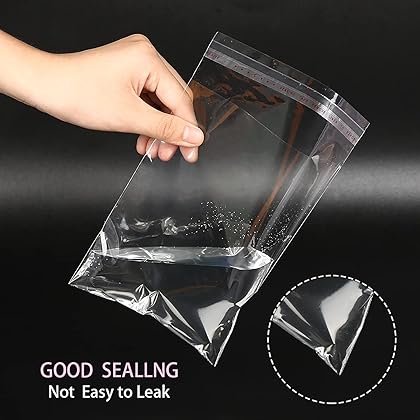 180Pcs Clear Self Sealing Cellophane Bags 5x7 Inches 1.4 Mils Clear Plastic Poly Bags Reusable Self Adhesive OPP Bags Cello Bags for 5x7 Photos, Bakery Cookie Bags, Treat, Jewelry, Envelopes, Cards