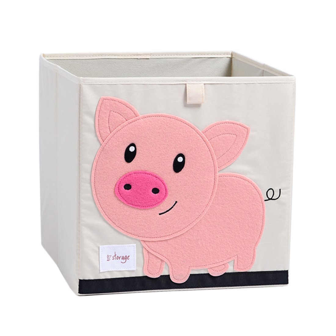 Vmotor Foldable Animal Canvas Storage Toy Box/Bin/Cube/Chest/Basket/Organizer for Kids, 13 inch(Pig)