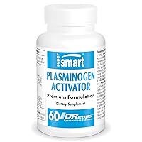 SupersSmart - Plasminogen Activator (Advanced Formula) - with Pterostilbene, Nattokinase, Serrapeptase, OPC - High Potency Antioxidant Supplement | Non-GMO & Gluten Free - 60 Delayed Release Capsules