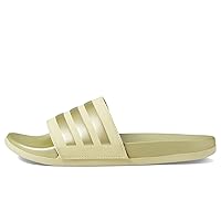 adidas Women's Adilette Comfort Slides Sandal, Sandy Beige/Sandy Beige Metallic/Sandy Beige Metallic, 11