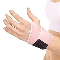 BraceAbility Women's Wrist Support Brace - Pink Right or Left Mommy Hand Copper Compression Wrap for Pregnancy Carpal Tunnel Pain Relief, De Quervain's Tenosynovitis Treatment, Arthritis Joint Pain
