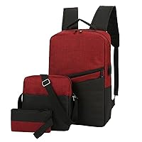 Surge Backpack Mens And Womens Backpack Color Matching Three Piece Computer Business Bag Shoulder 45l (Red, One Size)