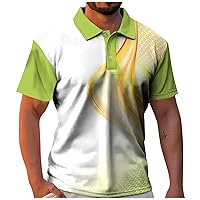 Polo for Men Men's Fashionable Lapel Color Blocking Polo Shirt Casual Long Sleeve