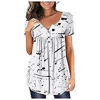 Formal Plus Size Modern Tee Woman Fall Short Sleeve Floral Comfy Shirts Women Henley Thin Peplum Tummy Control