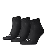 3 pair Puma Sneaker Quarter Socks Unisex Mens & Ladies In 3 Colours, color:200 - black, Socken & Strümpfe:39-42