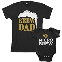 Threadrock Brew Dad & Micro Brew Infant Bodysuit & Men's T-Shirt Matching Set