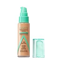 Almay Clear Complexion Acne Foundation Makeup with Salicylic Acid - Lightweight, Medium Coverage, Hypoallergenic, Fragrance-Free, for Sensitive Skin, 400 Neutral, 1 fl oz.