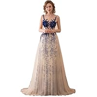 Women's Elegant Sheer Bodice Prom Dresses Long Sexy Party Gown 2018 Evening Dress A024