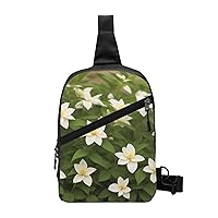 Flower Clematis Sling Bag For Women And Men Fashion Folding Chest Bag Adjustable Crossbody Travel Shoulder Bag