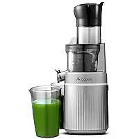 Cold Press Juicer, Aobosi Slow Masticating Machines with Large Feed Chute, Quiet Motor & Reverse Function, Easy to Clean Brush, Juicer Machine for High Nutrient Fruits Vegetables, 200 Watts, Gray