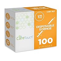 Care Touch CTSLS1-VC Luer Slip Syringe 1ml - 100ct No needle