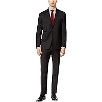 Vince Camuto Mens Black Check Two Button Formal Suit