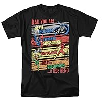 Justice League True Hero Dad Father's Day T Shirt & Stickers (X-Large)