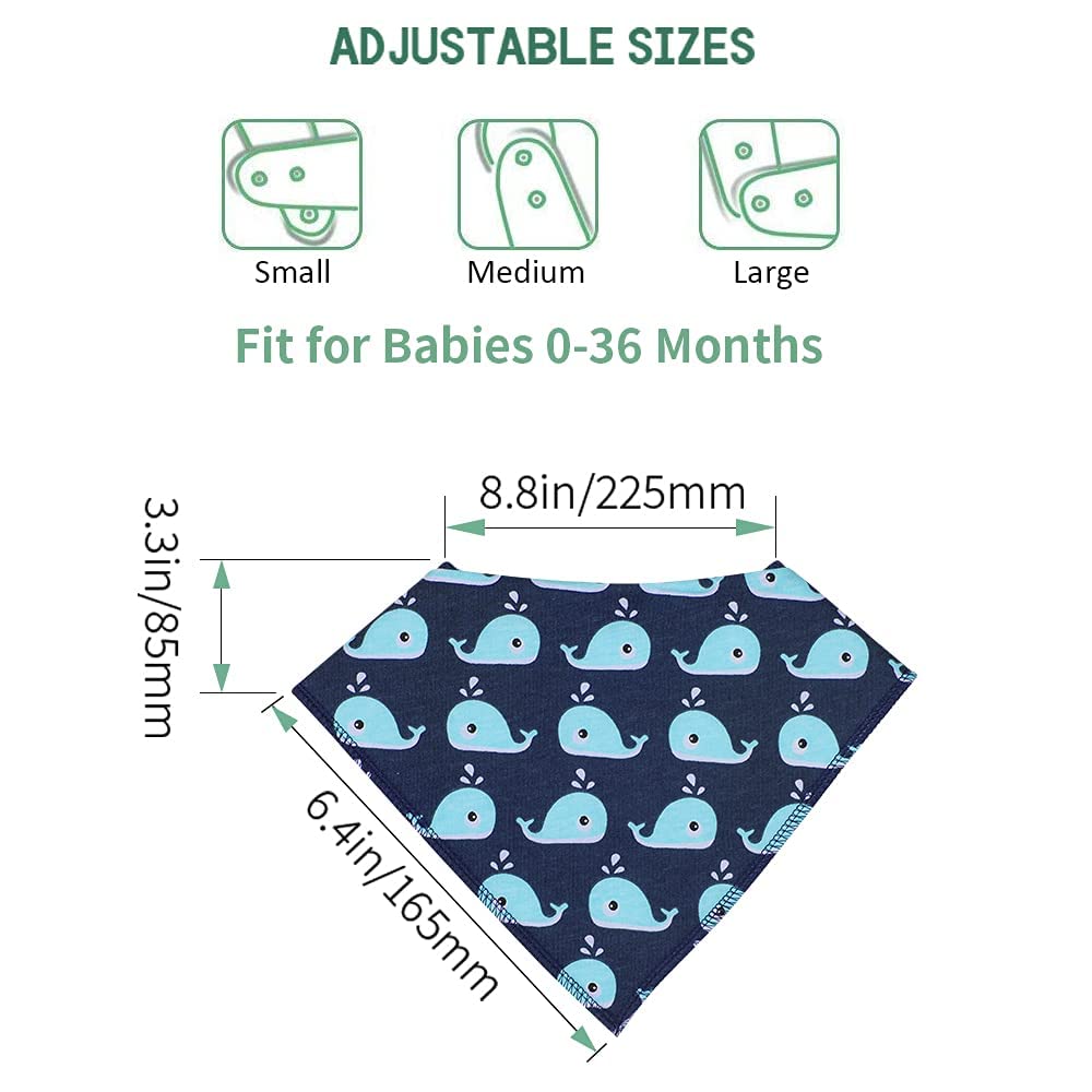 Yoofoss Baby Bibs 8 Pack Baby Bandana Drool Bibs Soft and Breathable for Boys and Girls