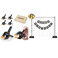 Emart Backdrop Stand, 7x10 ft Adjustable Background Support System Kit with EMART 6 Pcs Heavy Duty Muslin Spring Clamps