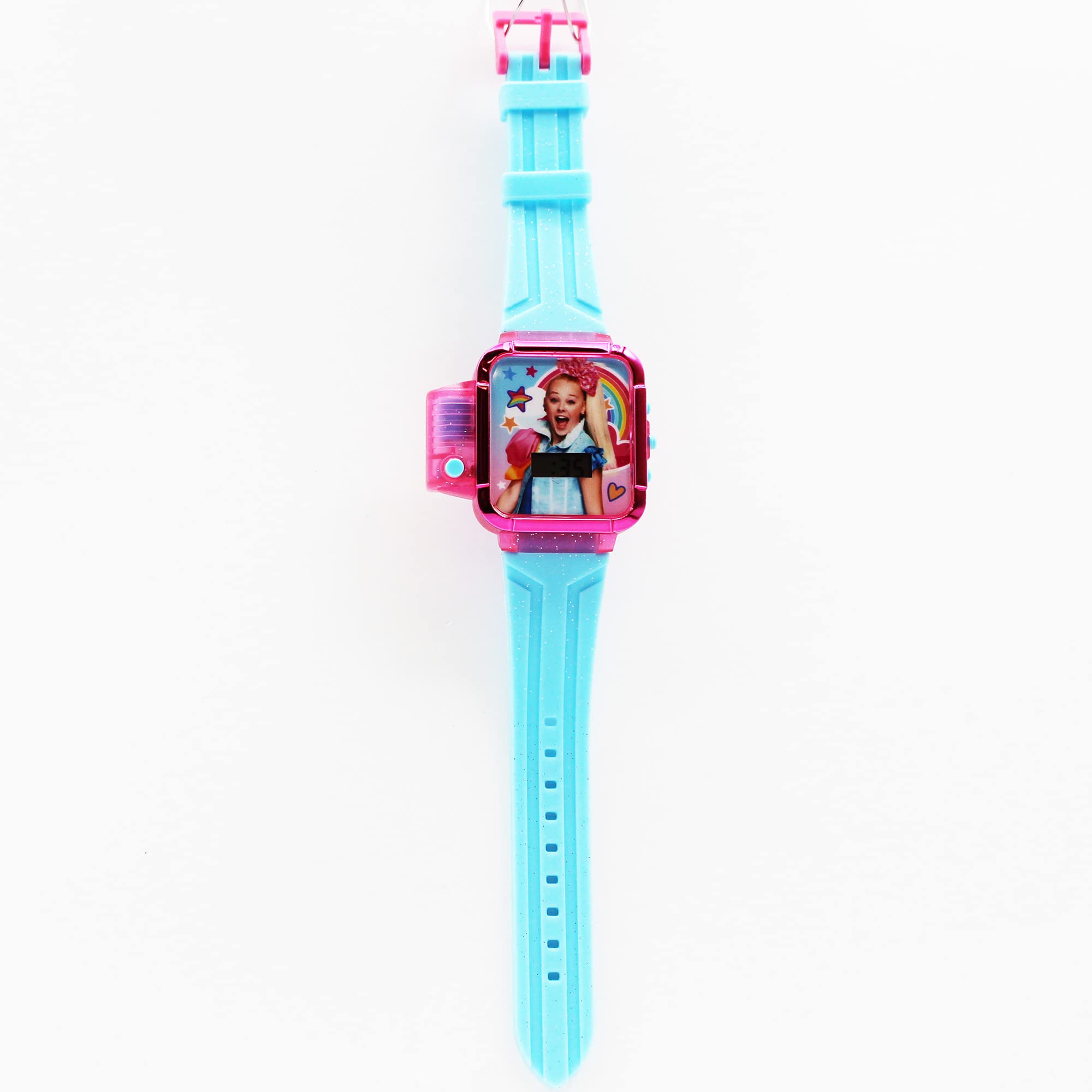 Accutime Kids Nickelodeon JoJo Siwa Pink & Blue Digital LCD Quartz Wrist Watch with Flashlight, Baby Blue Strap for Girls, Boys, Kids All Ages (Model: JOJ4512AZ)