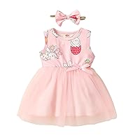 Baby Girls Easter Sleeveless Skirt Cute Cartoon Bunny Egg Prints Patchwork Tulle Tutu Dress with Toddler