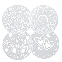 Cake Stencils, Set of 4 Versatile Cake Decorating Tools Flower Stencils Flower Cake Molds PVC Material Spray Molds for DIY Designs