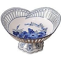 Fruit Stand Fruit Bowl Fruit Dish Living Room Ceramic Decoration Coffee Table High Fruit Bowl Knot Wedding Snack Tray (Size : M) (M)