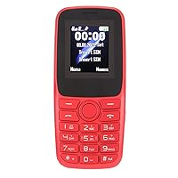 MAVIS LAVEN Button Senior Basic Phone, Elderly Mobile Phone ABS LCD SOS Help 900mah for Indoor (Red)