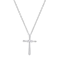 Dazzlingrock Collection 0.13 Carat (ctw) Round White Diamond Ladies Cross Pendant, Available in 10K/14K/18K Gold & 925 Sterling Silver