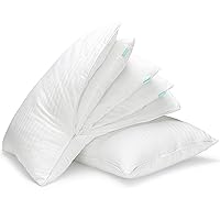 Adjustable Layer Pillows for Sleeping - Set of 2, Cooling, Luxury Pillows for Back, Stomach or Side Sleepers (Queen (Pack of 2))