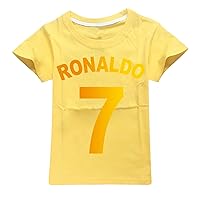 Kids Summer Casual Tops-Soccer Stars Comfy Tees T-Shirts Boys Crewneck Short Sleeve Blouses(2-16Y)
