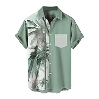 Short Sleeve Dress Shirts Tops Hawaiian Shirt for Men Summer Beach Printed Casual Shirts Casual Button Down Beach Shirts