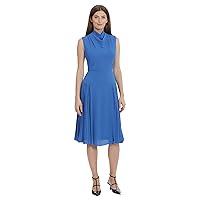 Maggy London Women's Sleeveless Cowl Neck Dress with Fluted Skirt Office Workwear