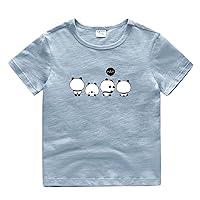 Teen T Toddler Boys Girls Summer Short Sleeve Panda Cartoon Prints T Shirts Tops Outwear Cute Fashion Boys Tops Size 5