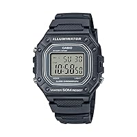 Casio Men's W-218H-1AVCF Classic Digital Display Quartz Black Watch