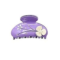 Faship Premium RhinestoneRhinestone Crystal Purple Cellulose Acetate Floral Art Deco Hair Claws Clips