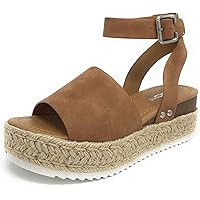 Shoes Womens Sandals Slip On Flatform With Inmitation Cork Bottom Double Straps