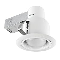 Globe Electric Globe Electric 9241201 4 Inch Recessed Lighting Kit, Open Kit with White Finish