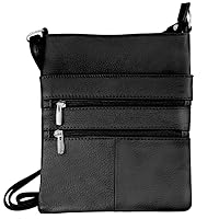 Silver Fever® Genuine Leather Travel Shoulder Cross Body Purse Handbag