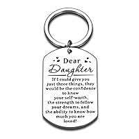 Valentines Day Gifts for Kids Daughter Gifts from Mom Dad To My Badass Daughter Inspirational Keychain Birthday Graduation Gift for Daughter Step Daughter in Law Her Girl Christmas Wedding Mothers Day