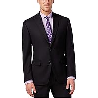 Shaquille O'neal Mens Texture Two Button Blazer Jacket, Black, 44 Regular
