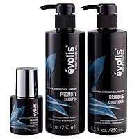 évolis PROMOTE 3 Step System- Activator, Shampoo & Conditioner Hair Growth Treatment - Hair Growth Serum - Hair Growth Stimulating Shampoo - Hair Conditioner for Damaged Hair - Lengthen & Protect Hair