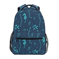 MNSRUU School Backpack for Kid 5-12 yrs,Ocean Theme Backpack Kindergarten School Bag