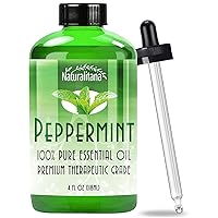 Peppermint Essential Oil - Therapeutic Grade for Aromatherapy, Diffuser, Hair, Stress, Relaxation, Dropper - 4 fl oz