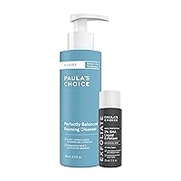 Paula's Choice RESIST Perfectly Balanced Foaming Cleanser + Travel Size 2% BHA Salicylic Acid Liquid Exfoliant Duo, for Oily and Combination Skin Types, Set of 2