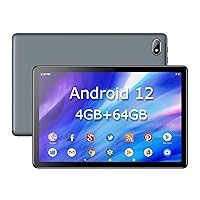 Android Tablet 10.1 Inch, Android 12 Tablet 4GB RAM 64GB ROM 128GB Expandable Octa-Core Processor 1920x1200 IPS HD Touch Screen with WiFi GPS Bluetooth 5000mAh Battery Dual Camera Sim Card Slot