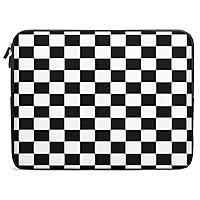 Checkerboard Black White Checkered Compatible with MacBook HP Dell, Cute Laptop Sleeve Waterproof Case Hard Shell for Men Women 10inch