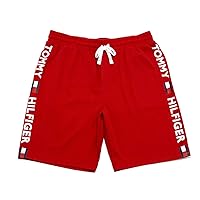 Tommy Hilfiger Men's Tommy Name Logo Shorts, Red White,L - US