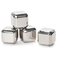 Cork Pops Stainless Steel Tone Ice Cube Set of 4