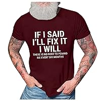 Men's T-Shirt Letter Printing T-Shirt Short-Sleeved Round Neck Personality Casual Shirt T-Shirt Workout Tee Shirt