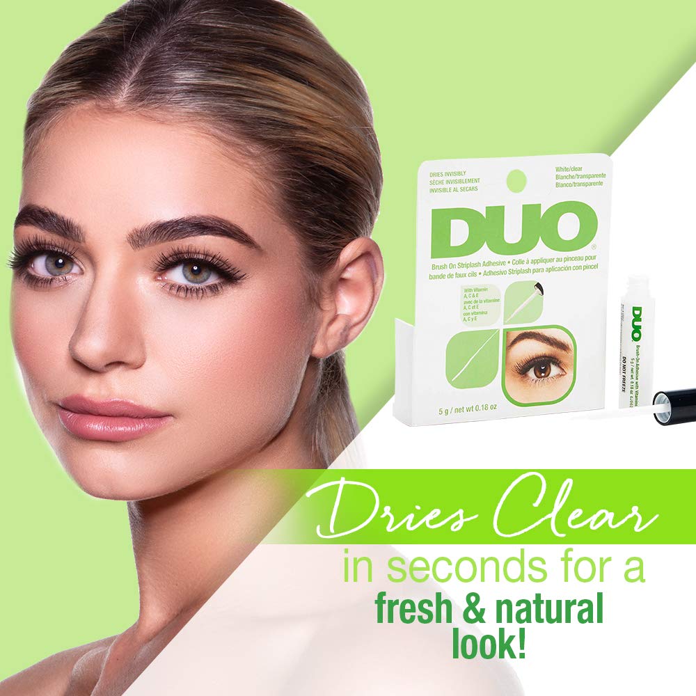 DUO Brush-On Lash Adhesive with Vitamins A, C & E, Clear, 0.18 oz, 1-Pack