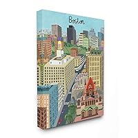 Stupell Industries Colorful Boston Massachusetts City Landmark Architecture, Designed by Carla Daly Wall Art, 16 x 20, Canvas