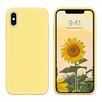 GUAGUA Compatible with iPhone Xs/X Case, iPhone Xs/X Silicone Case, Soft Gel Rubber Slim Lightweight Microfiber Lining Cushion Texture Shockproof Protective Phone Case for iPhone Xs/X 5.8'', Yellow