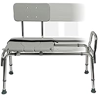 Tub Transfer Bench and Shower Chair with Non Slip Aluminum Body, FSA Eligible, Adjustable Seat Height and Cut Out Access, Holds Weight up to 400 Lbs, Bath and Shower Safety, Transfer Bench
